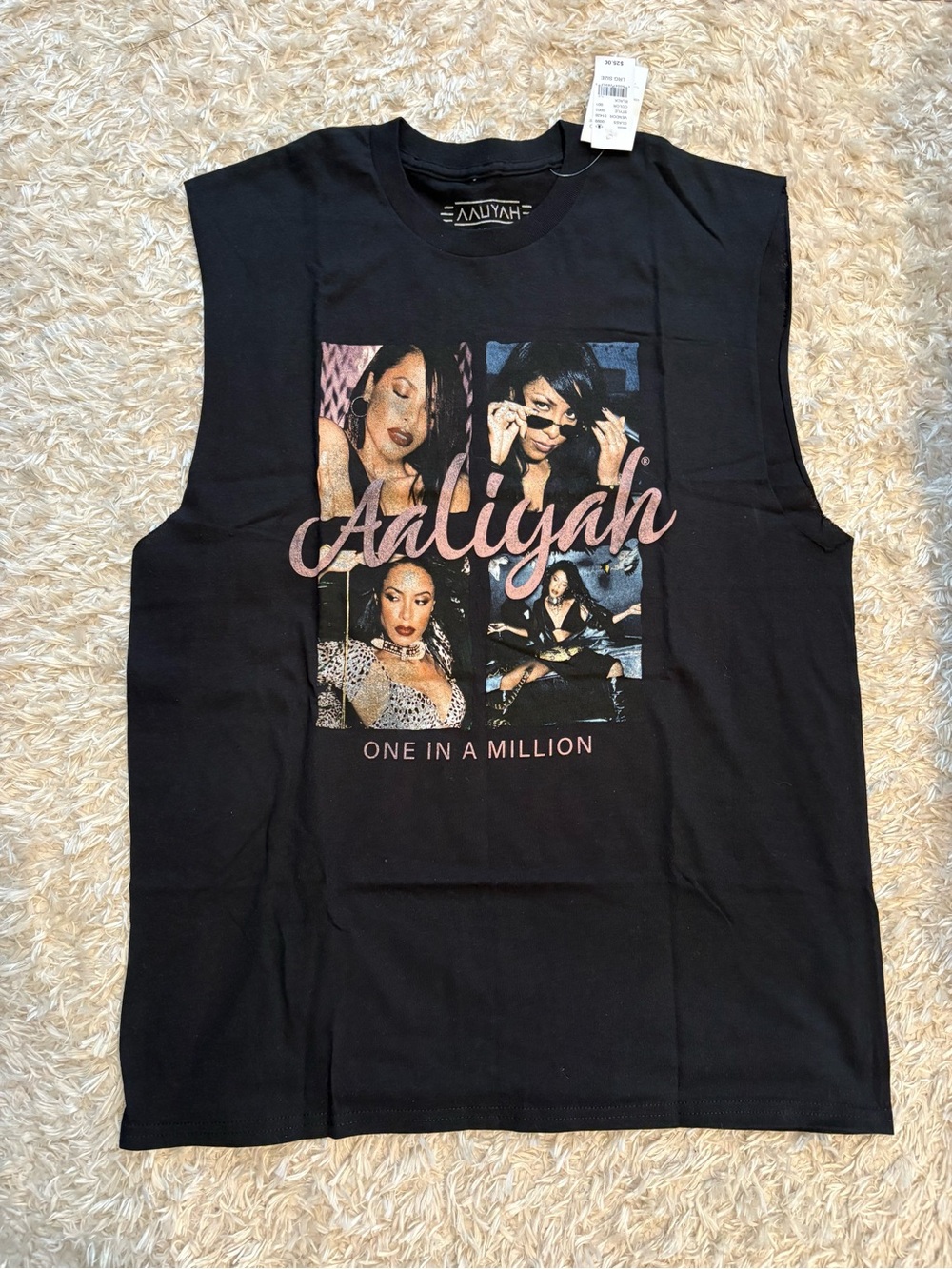 PacSun Men’s / Unisex Size Black Aaliyah Graphic Muscle Tank Top Gym Athletic